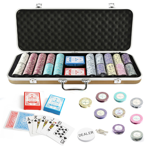 The Ascona 500 Chip Gold Case Set