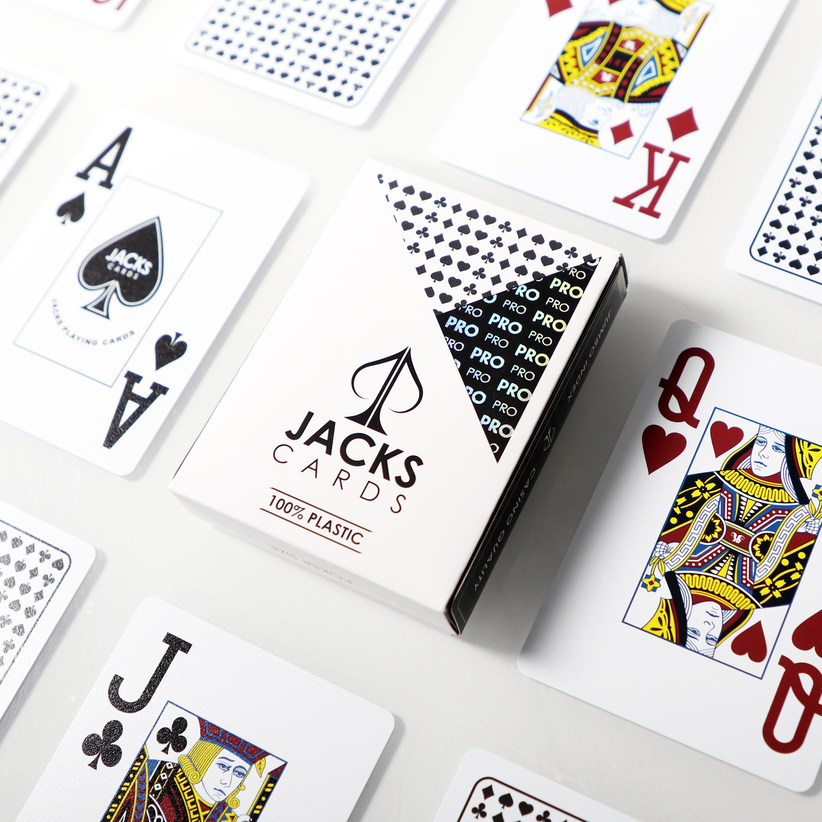 JACKS PRO Plastic Playing Cards Black Deck Premium Quality