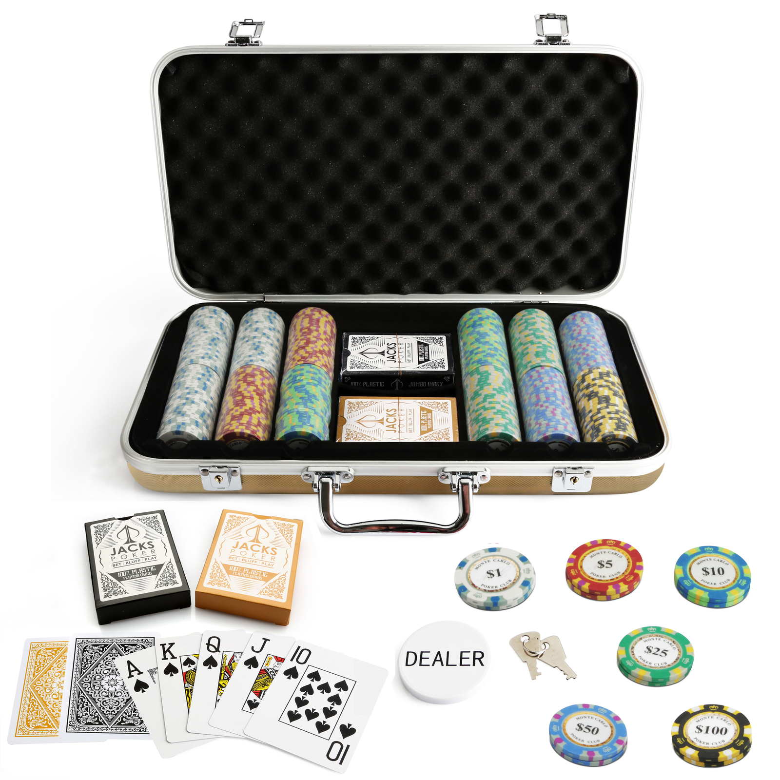 Buy 2 Get 1 Free 25 White $1 Monte Carlo 14g Clay Poker Chips New