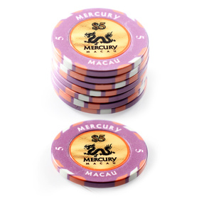 $5 Mercury Macau Poker Chip