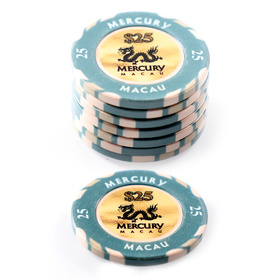 $25 Mercury Macau Poker Chip