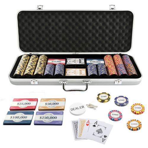 Monte Carlo 400 Chip / 10 Plaque Set Silver Case