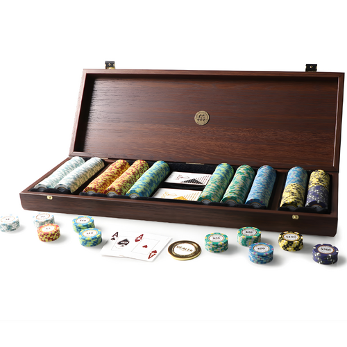 Monte Carlo Majestic Walnut Case 500 Chip Set