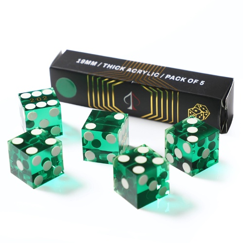 Green Precision Dice 19mm - Pack Of 5
