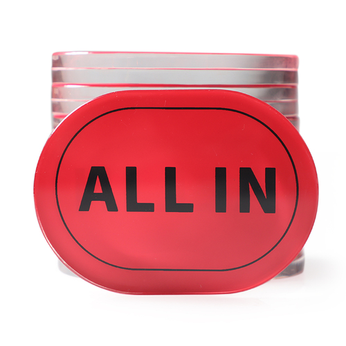 All In Oval Plaque Button - Red