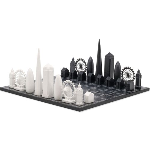 Skyline Chess London City Map Wood Board