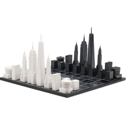 Skyline Chess New York City Map Wood Board