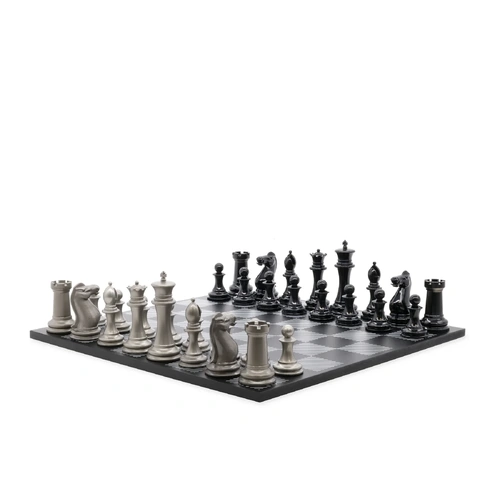 Skyline Chess Staunton Stainless Steel Wood Board