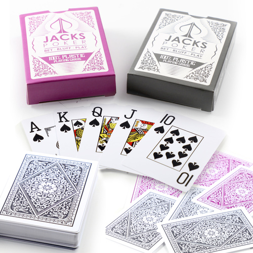 Jacks Poker Plastic Playing Cards Purple/Grey