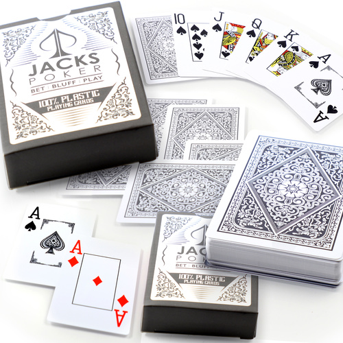 Jacks Poker Plastic Playing Cards - Grey