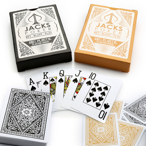 Jacks Poker Plastic Playing Cards Black/Gold