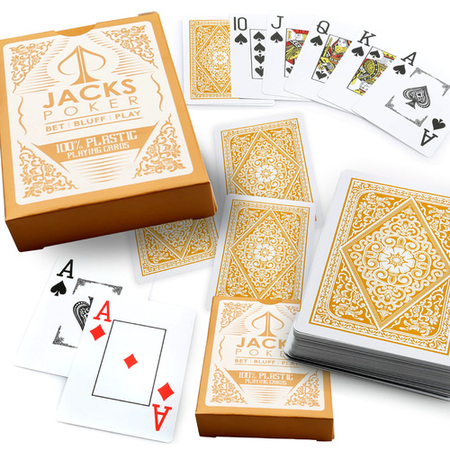 Jacks Poker Plastic Playing Cards - Gold