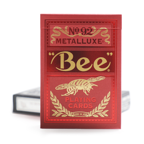 Bee Red Metal Luxe Playing Cards