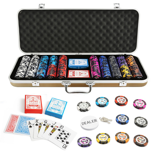 The Star 500 Chip Gold Case Set