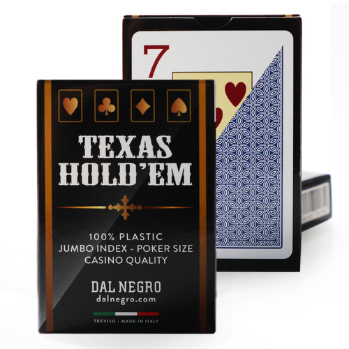 Dal Negro Texas Hold Em' Playing Cards - Blue