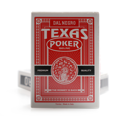 Dal Negro Texas Hold Em' Monkey Playing Cards - Red