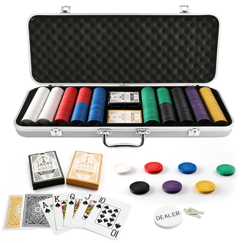 Bold Icon 500 Chip Silver Case Set