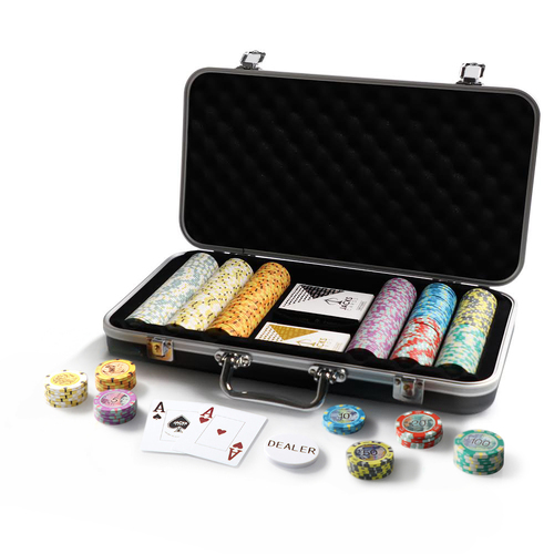 Aus Design 300 Chip Black Poker Case Set