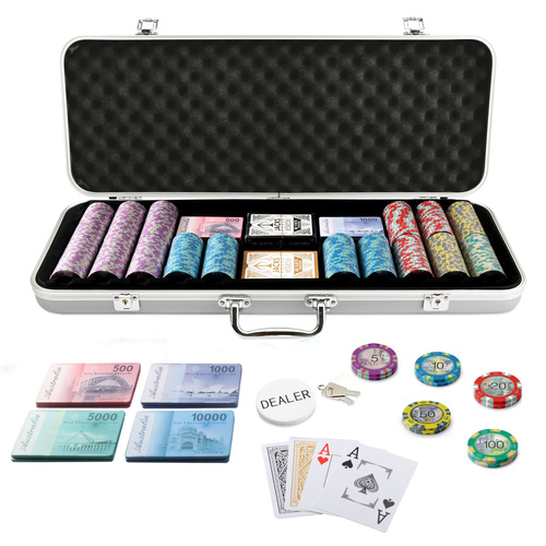 Aussie Currency 400 Chip / 10 Plaque Set Silver Case