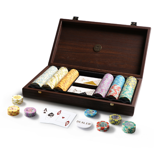 Aus Design 300 Chip Majestic Walnut Poker Set