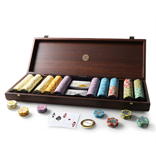 Aus Design 500 Chip Majestic Walnut Poker Set