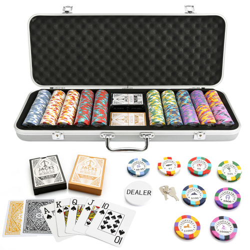 Cleopatra's 500 Chip Silver Case Set