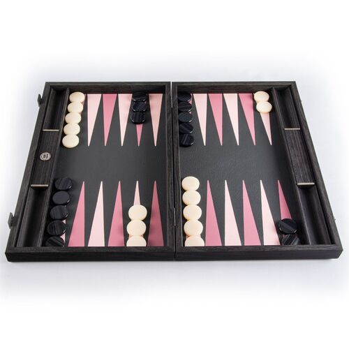 Black and Dusty Pink Leatherette Backgammon Board