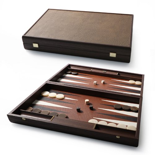 Caramel Brown Leatherette Backgammon Board