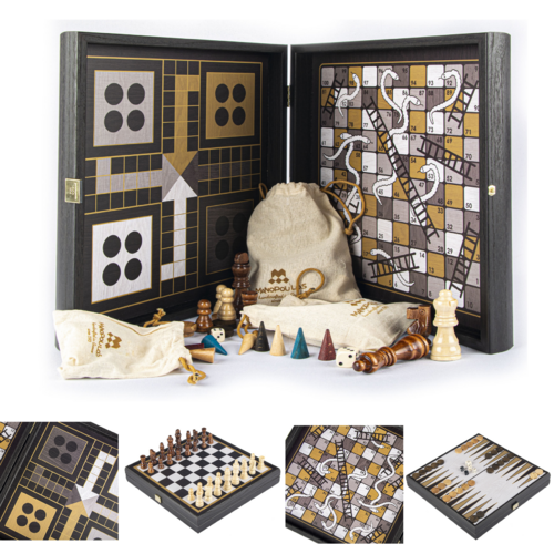 4 In 1 Combo Board - Chess / Backgammon / Ludo / Snakes