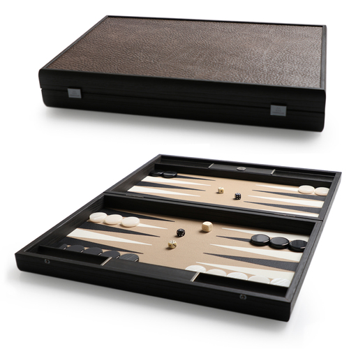 Mocha Brown Leatherette Backgammon Board
