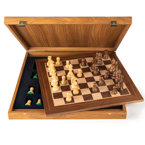 Manopoulos Walnut Classic Wooden Staunton Chess