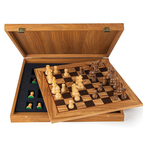 Manopoulos Olive Wooden Staunton Chess Set