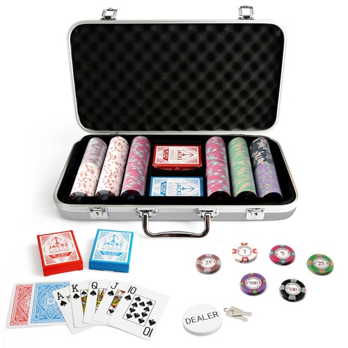 Milano 300 Chip Silver Case Set