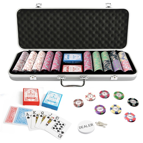Milano 500 Chip Silver Case Set