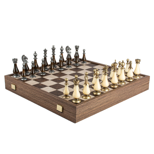 Manopoulos Brown/Ivory Leather Chessboard