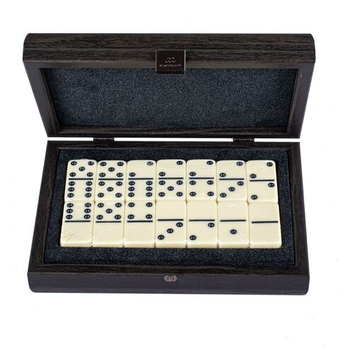 Majestic Dominoes Game Set - Black Wood