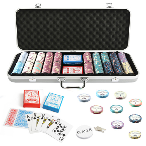 Nevada Valentino 500 Chip Silver Case Set