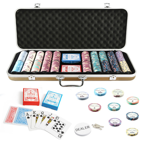 Nevada Valentino 500 Chip Gold Case Set