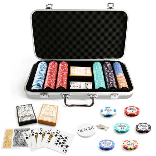 Artemis Club 300 Chip Silver Case Set