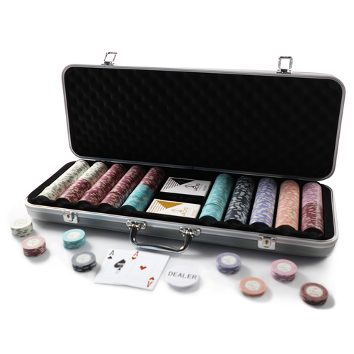 Ascona Exclusive 500 Chip Silver Case Set