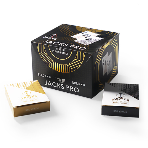 JACKS PRO Playing Cards - Box of 12 - Black / Gold